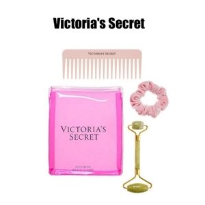 VS Light Angel Pink Self Care Beauty Kit Comb Scrunchie Jade Face Roller Bag NEW